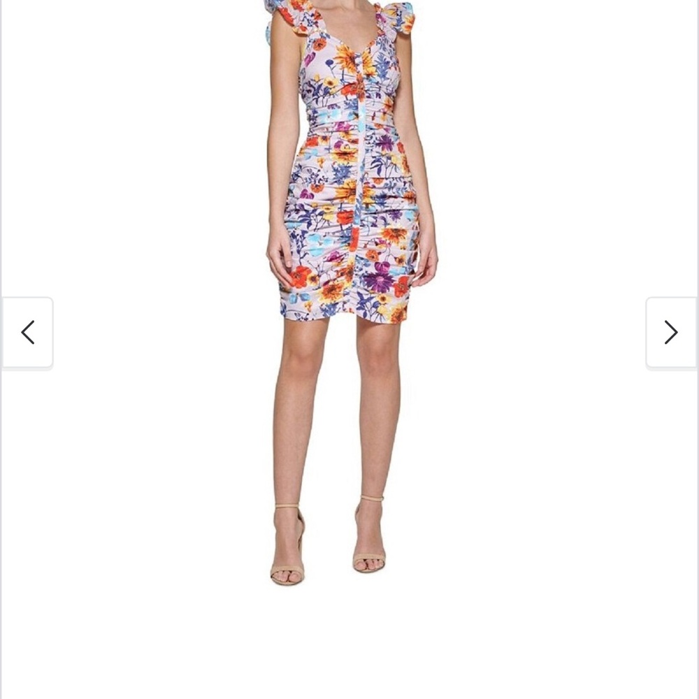 Floral Multicolor Ruffle Dress - Picture 2 of 5